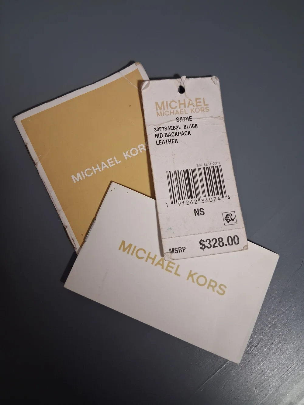 Michael Kors SADIE Black Leather Drawstring Backpack